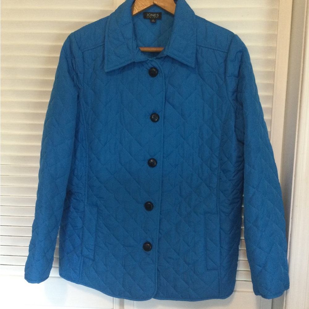 Jones New York Blue Quilted Jacket, Size L